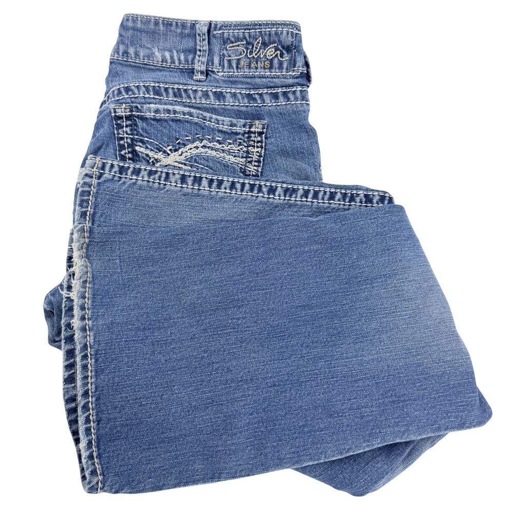 Silver Jeans Suki Bootcut Women W32 L30 Blue Excellent Mid Rise Contrast Stitch